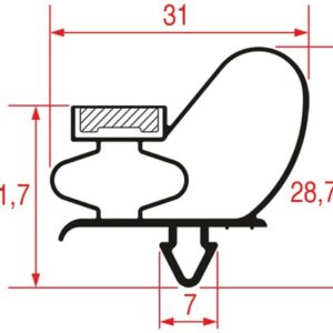 GUARNIZIONE AD INCASTRO 1515x450 mm