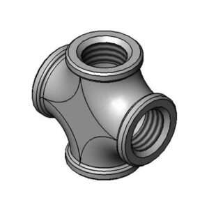 3/8" NPT CROSS, CHROME-PLATED BRASS