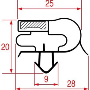GUARNIZIONE AD INCASTRO 1665x585 mm