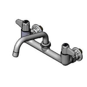 8" WALL MOUNT FAUCET, LEVER HANDLES, 6"
