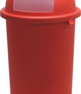 BIDONE COMPLETO ROSSO SPORTELLO A MOLLA