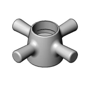 SELF-CLOSING 4-ARM HANDLE (PLATED BRASS)