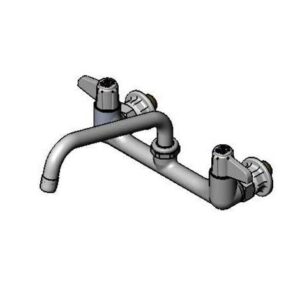 8" WALL MOUNT FAUCET, LEVER HANDLES, 10"