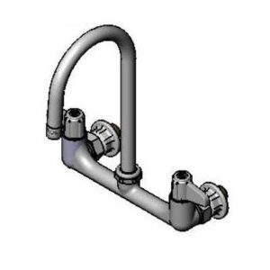8" WALL MOUNT FAUCET, LEVER HANDLES, 5