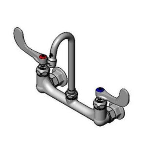 8" WALL MOUNT FAUCET, RIGID GOOSENECK,