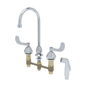 CWS FAUCET, 8" DECK MOUNT, SIDESPRAY,