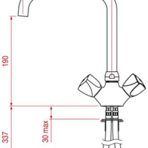 RUBINETTO MISCELATORE MONOFORO COMPLETO