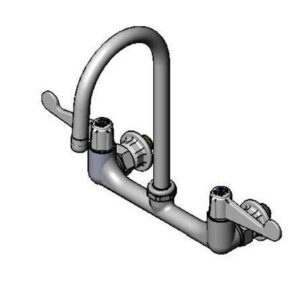 8" WALL MOUNT FAUCET, 4" WRIST-ACTION
