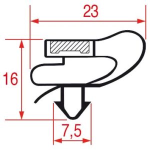 GUARNIZIONE AD INCASTRO 1450x633 mm