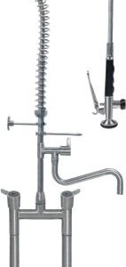 DOCCIA PRELAVAGGIO INOX 1240 mm C/RUB.
