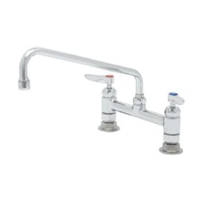 8" DECK MOUNT FAUCET, CERAMAS, 12" SWING