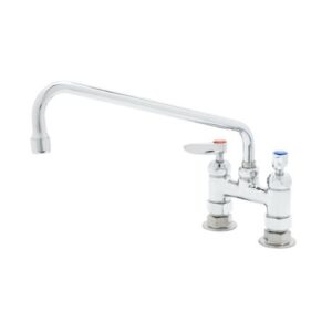 4" DECK MOUNT FAUCET, CERAMAS, 12" SWING