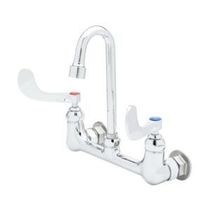 8" C/C WALL MOUNT FAUCET, 4" WRIST