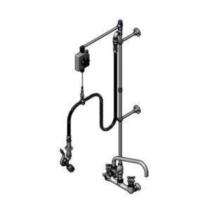 PRE-RINSE: 8" WALL MOUNT BASE FAUCET,