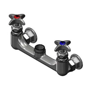 8" WALL MOUNT FAUCET, 4-ARM HANDLES W/