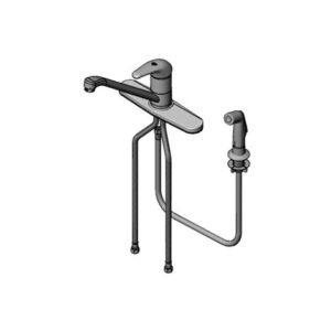 SINGLE LEVER FAUCET, 48" SIDESPRAY, 9"