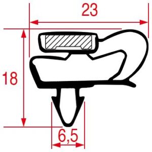 GUARNIZIONE AD INCASTRO 1530x574 mm