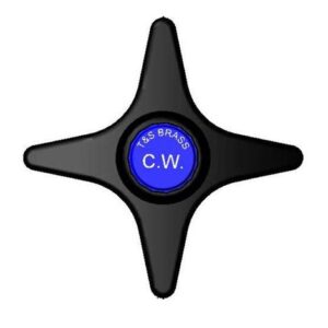 BLACK 4-ARM LAB HANDLE, SCREW & BLUE CW