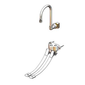 WALL-MOUNTED DOUBLE PEDAL VALVE W/ DUMMY