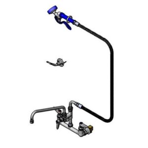 8" C/C WALL MOUNT FAUCET, ADF, 12" SWING
