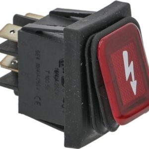 PULSANTE BIPOLARE ROSSO 16A 250V