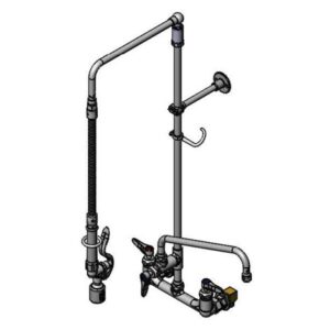 PRE-RINSE, OVERHEAD SWIVEL ARM, 8" WALL