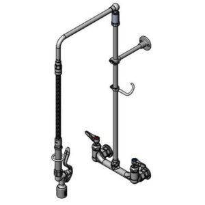 PRE-RINSE: OVERHEAD SWIVEL ARM, 8" WALL